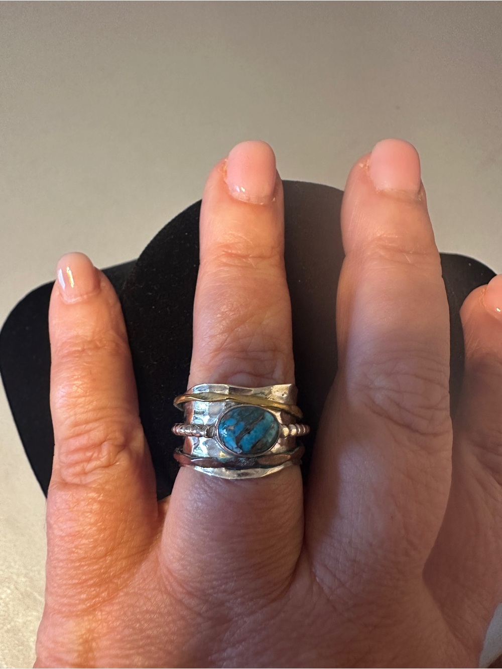 Sterling Silver Turquoise Stack Ring - Blue Stone